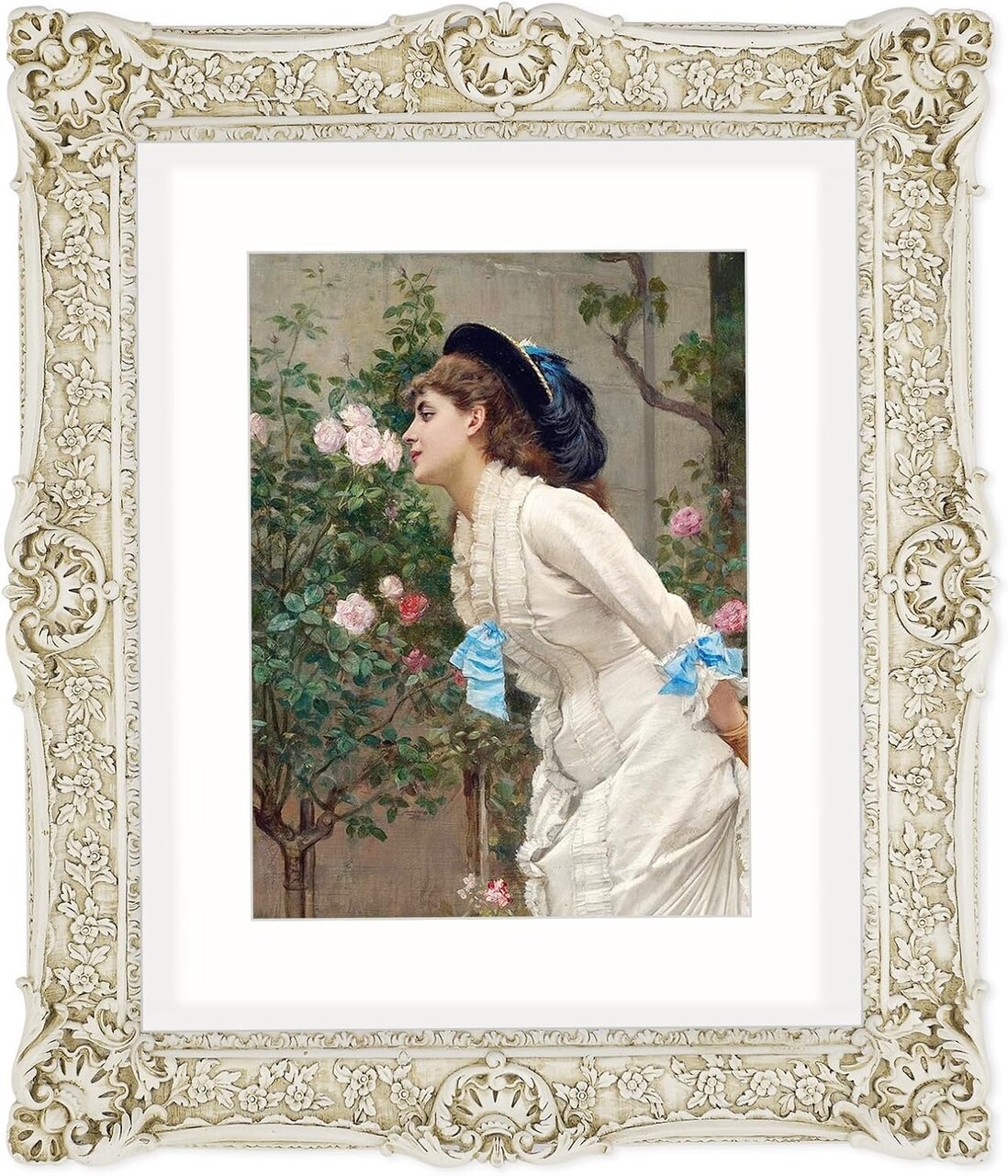 8x10 Picture Frame Baroque Style Photo Frames for Table Top and Wall Mounting, with Mat for 5x7 Photo